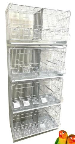 4 of Stackable Double Breeding Bird Flight Canaries Cages Wi