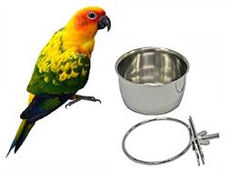 Hanging Bowl Stainless Steel Perches Play Stand Wi