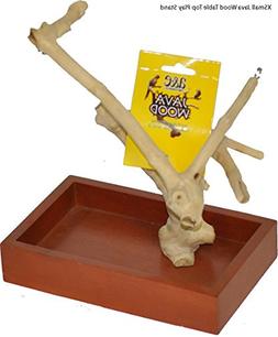 java wood table play stand